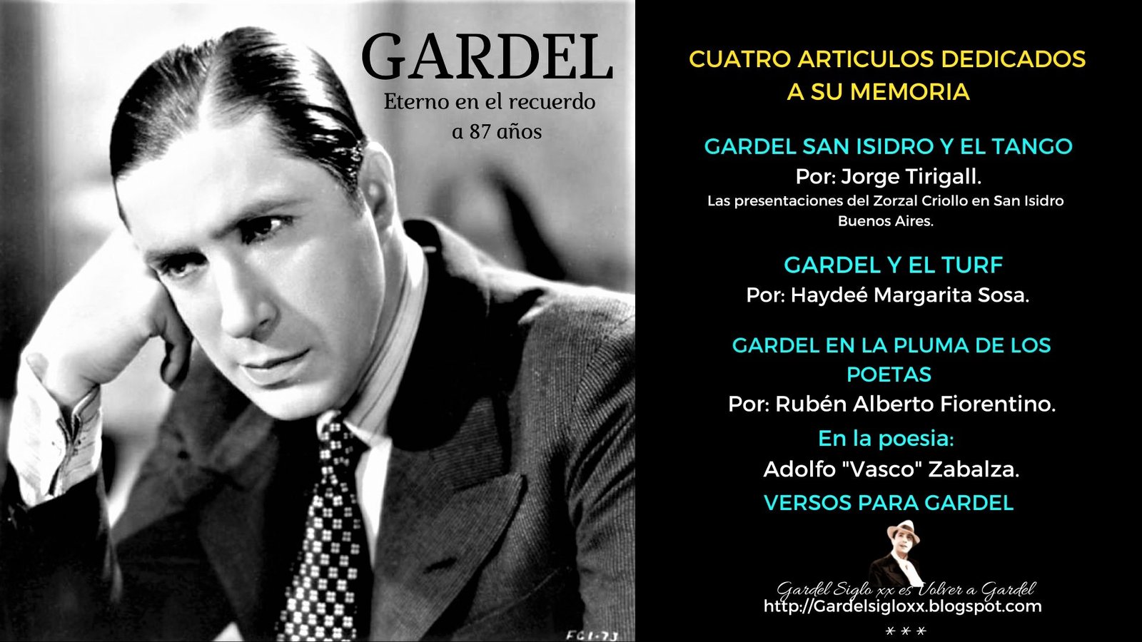Gardel, eternal in memory 87 years on: four articles dedicated to his memory